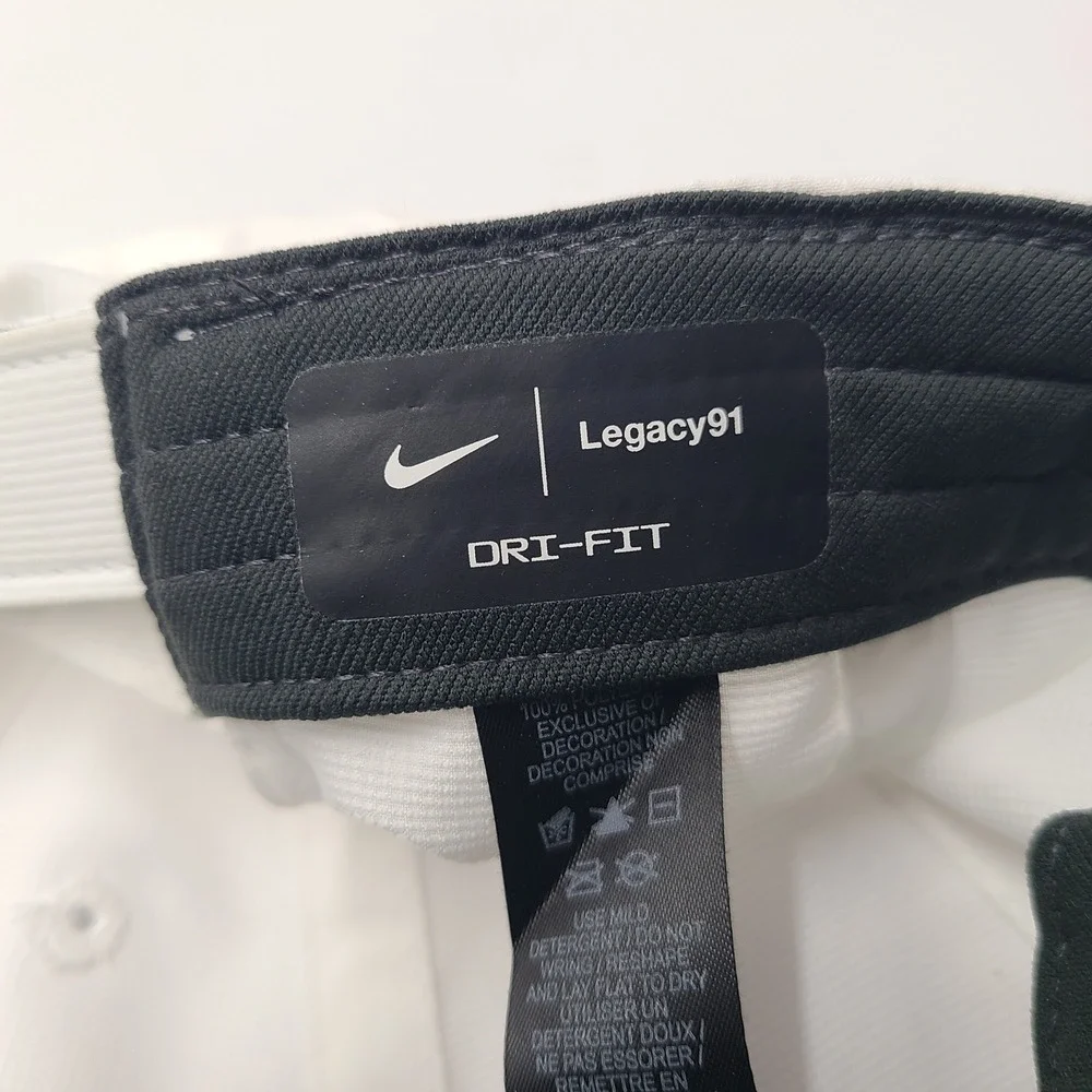 Nike Hat Adjustable White Black Race Street Legacy91 Dri-Fit‎ Golf Casual Men
